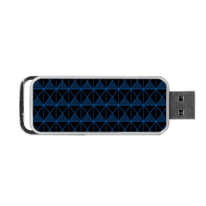 Colored Line Light Triangle Plaid Blue Black Portable USB Flash (One Side)