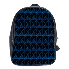 Colored Line Light Triangle Plaid Blue Black School Bags (xl) 