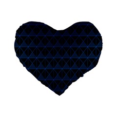 Colored Line Light Triangle Plaid Blue Black Standard 16  Premium Heart Shape Cushions