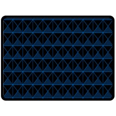 Colored Line Light Triangle Plaid Blue Black Double Sided Fleece Blanket (large) 