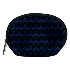 Colored Line Light Triangle Plaid Blue Black Accessory Pouches (medium)  by Alisyart