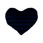 Colored Line Light Triangle Plaid Blue Black Standard 16  Premium Flano Heart Shape Cushions Back