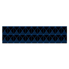 Colored Line Light Triangle Plaid Blue Black Satin Scarf (oblong)