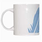 Feather Pen Blue Light White Mugs Left