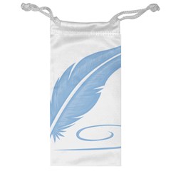 Feather Pen Blue Light Jewelry Bag