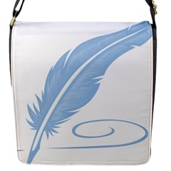 Feather Pen Blue Light Flap Messenger Bag (s) by Alisyart