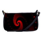 Red Fractal Spiral Shoulder Clutch Bags Front