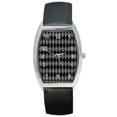 Chevron Wave Line Grey Black Triangle Barrel Style Metal Watch by Alisyart