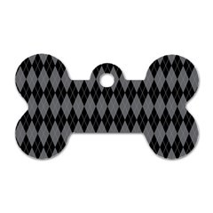 Chevron Wave Line Grey Black Triangle Dog Tag Bone (one Side) by Alisyart