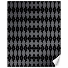 Chevron Wave Line Grey Black Triangle Canvas 11  X 14  