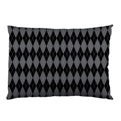 Chevron Wave Line Grey Black Triangle Pillow Case by Alisyart