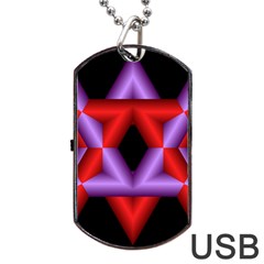 Star Of David Dog Tag Usb Flash (two Sides) by Simbadda