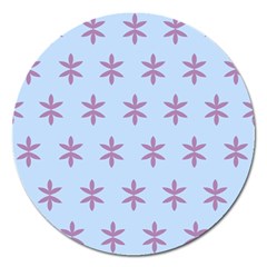 Flower Floral Different Colours Blue Purple Magnet 5  (round) by Alisyart