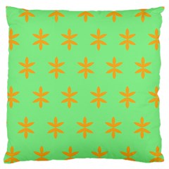 Flower Floral Different Colours Green Orange Large Cushion Case (one Side)