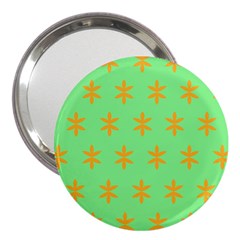 Flower Floral Different Colours Green Orange 3  Handbag Mirrors by Alisyart