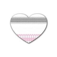 Crown King Quinn Chevron Wave Pink Black Heart Coaster (4 Pack) 