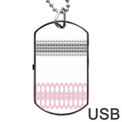 Crown King Quinn Chevron Wave Pink Black Dog Tag Usb Flash (one Side)