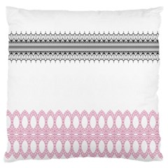 Crown King Quinn Chevron Wave Pink Black Large Cushion Case (two Sides) by Alisyart