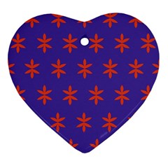 Flower Floral Different Colours Purple Orange Ornament (heart) by Alisyart