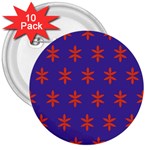 Flower Floral Different Colours Purple Orange 3  Buttons (10 pack)  Front