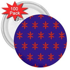 Flower Floral Different Colours Purple Orange 3  Buttons (100 Pack)  by Alisyart