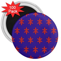 Flower Floral Different Colours Purple Orange 3  Magnets (100 Pack) by Alisyart