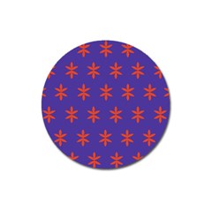 Flower Floral Different Colours Purple Orange Magnet 3  (round)