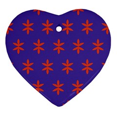 Flower Floral Different Colours Purple Orange Heart Ornament (two Sides)