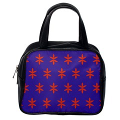 Flower Floral Different Colours Purple Orange Classic Handbags (one Side)