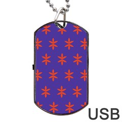 Flower Floral Different Colours Purple Orange Dog Tag Usb Flash (one Side) by Alisyart