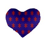 Flower Floral Different Colours Purple Orange Standard 16  Premium Heart Shape Cushions Back