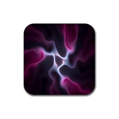 Colorful Fractal Background Rubber Coaster (square) 