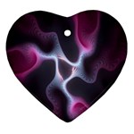 Colorful Fractal Background Heart Ornament (Two Sides) Back