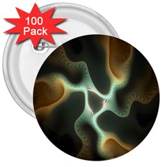 Colorful Fractal Background 3  Buttons (100 Pack)  by Simbadda