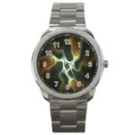 Colorful Fractal Background Sport Metal Watch Front