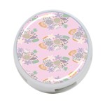 Floral Flower Rose Sunflower Star Leaf Pink Green Blue 4-Port USB Hub (Two Sides)  Back