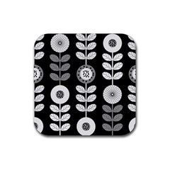 Floral Pattern Seamless Background Rubber Coaster (Square) 