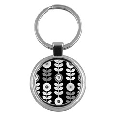 Floral Pattern Seamless Background Key Chains (Round) 