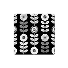 Floral Pattern Seamless Background Square Magnet