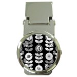 Floral Pattern Seamless Background Money Clip Watches Front