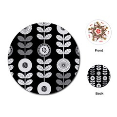 Floral Pattern Seamless Background Playing Cards (Round) 