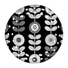 Floral Pattern Seamless Background Round Filigree Ornament (Two Sides)