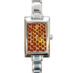 Network Grid Pattern Background Structure Yellow Rectangle Italian Charm Watch by Simbadda