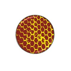Network Grid Pattern Background Structure Yellow Hat Clip Ball Marker (4 Pack) by Simbadda