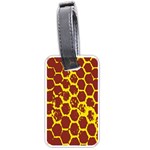 Network Grid Pattern Background Structure Yellow Luggage Tags (One Side)  Front
