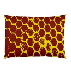 Network Grid Pattern Background Structure Yellow Pillow Case (two Sides) by Simbadda