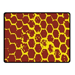 Network Grid Pattern Background Structure Yellow Double Sided Fleece Blanket (small)  by Simbadda