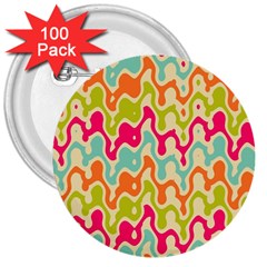 Abstract Pattern Colorful Wallpaper 3  Buttons (100 Pack) 