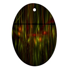 Fractal Rain Oval Ornament (two Sides) by Simbadda