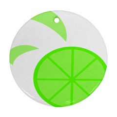 Fruit Lime Green Round Ornament (two Sides)